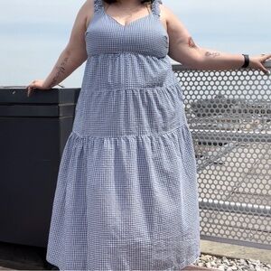 Blue and White Gingham Dress